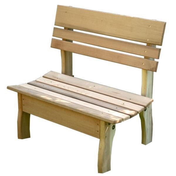 Creekvine Designs 46 in Red Cedar Chickadee Backed Bench ELY46CTBB2CVD